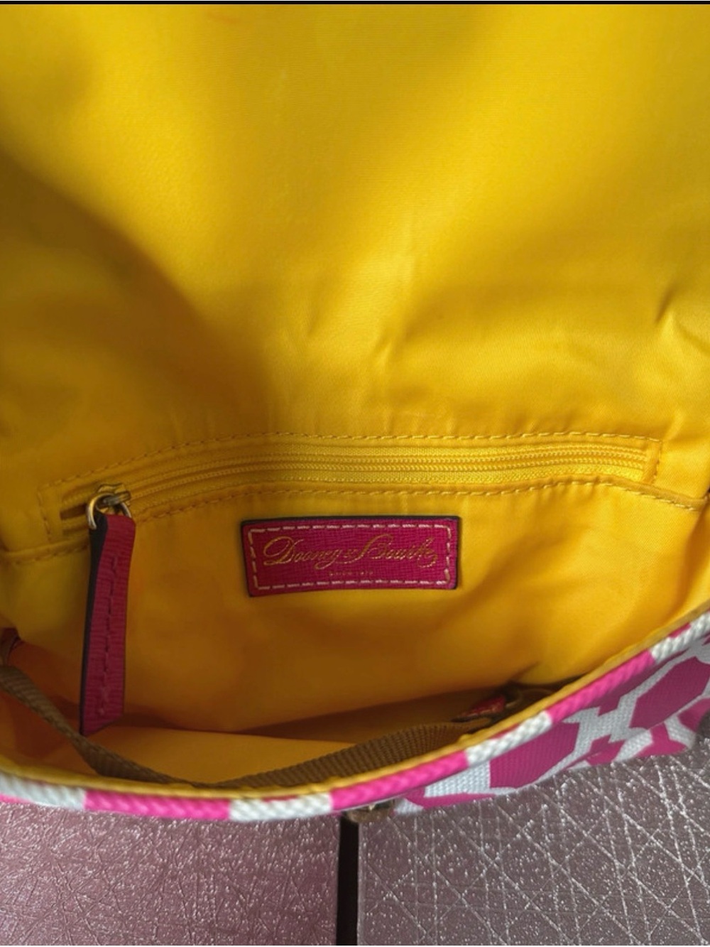 Dooney & Bourke Pink and White Patterned Top-Handle Mini Bag - Picture 8 of 8